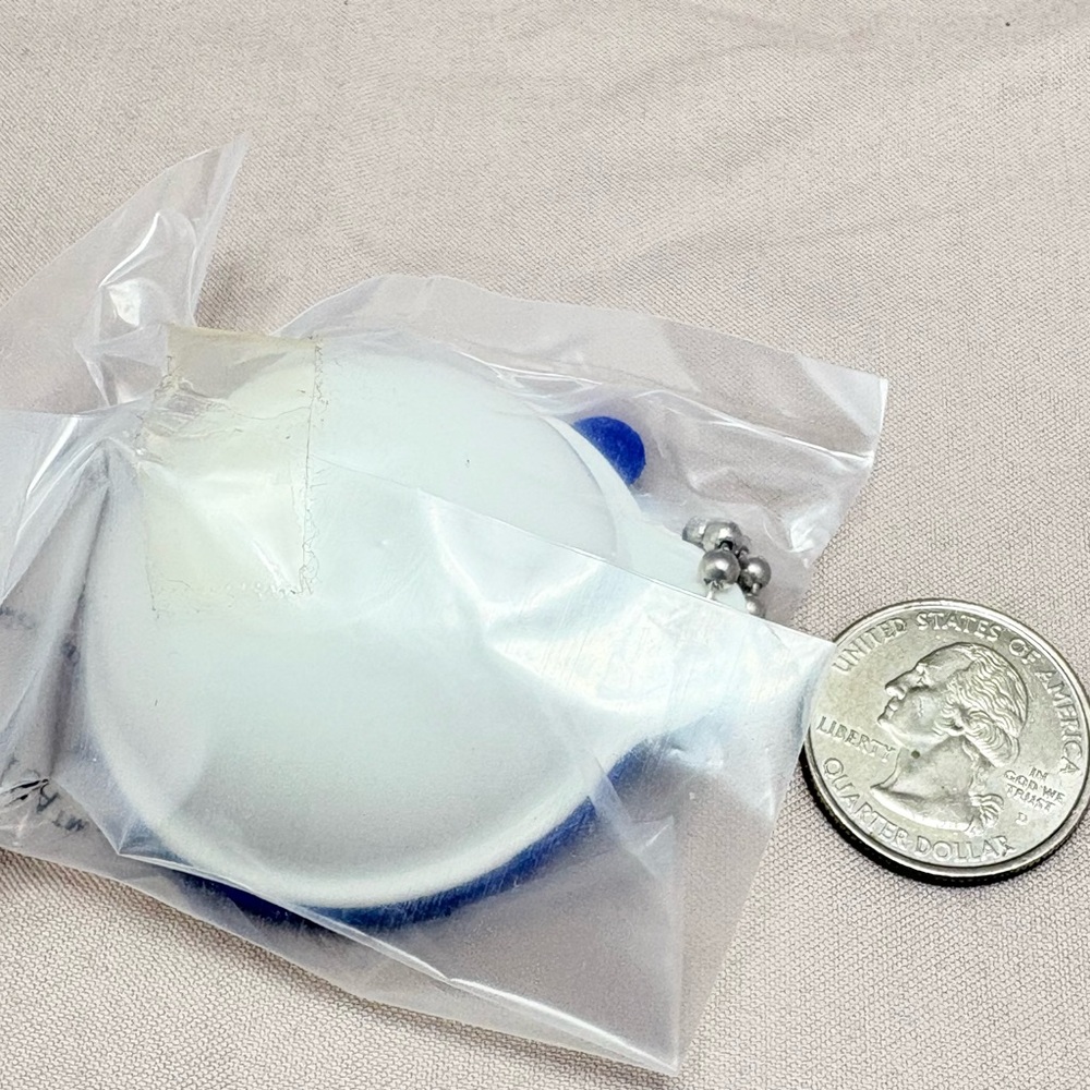 Tupperware Blue and white thats a bowl Keychain with Ball Chain